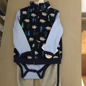 Buster Brown Bear fleece outfit